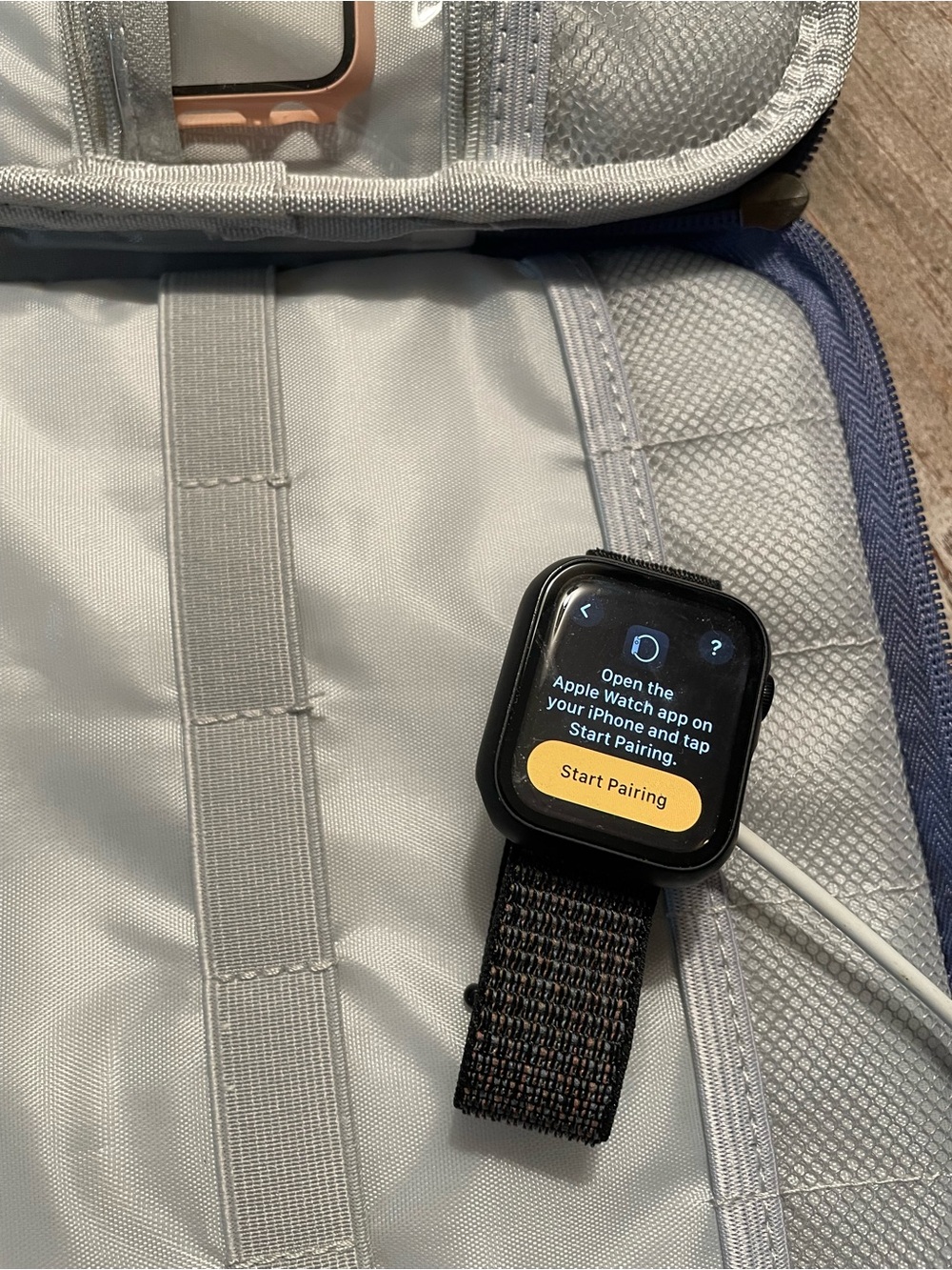 Apple Watch - Black Woven Nylon Band with Space Gray Case